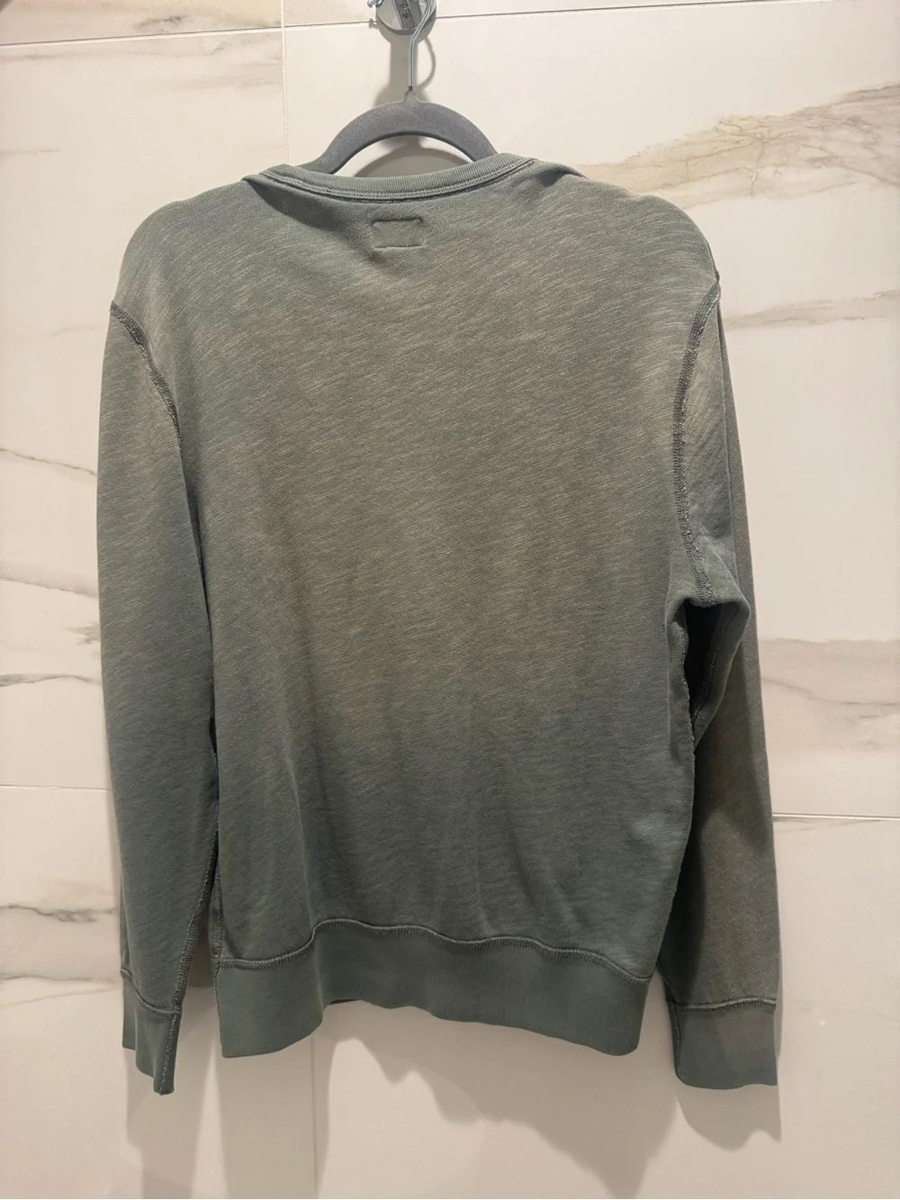 J. Crew Olive Green Crewneck Sweater with Chest Pocket